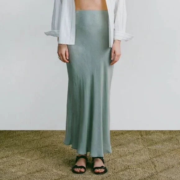 Ozma of California Harper Maxi Skirt in Seaweed - Picture 2 of 4